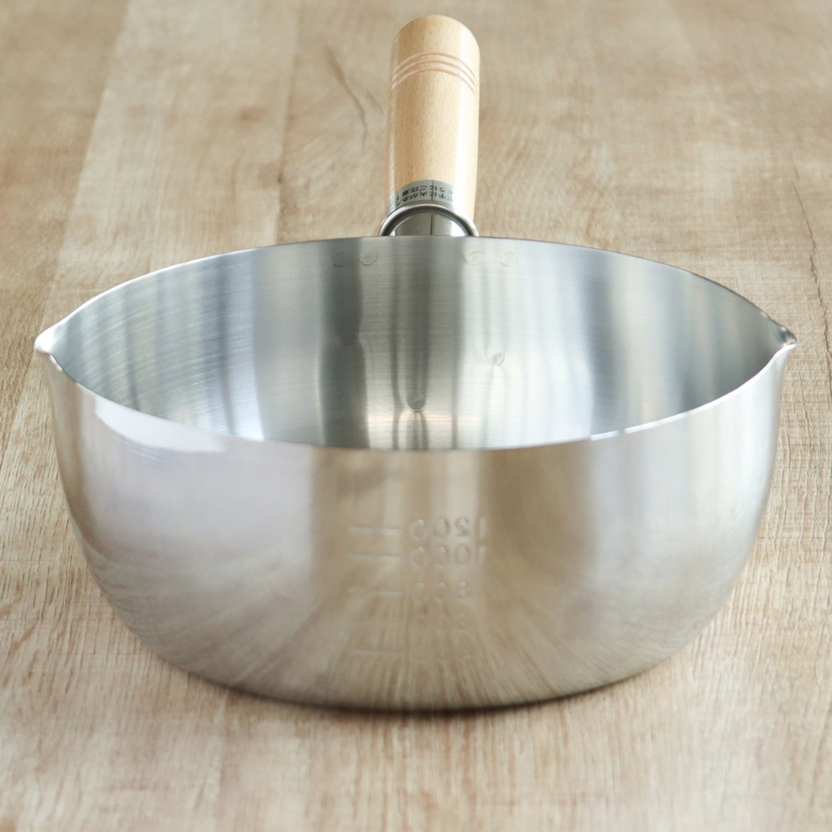 ヨシカワ 片手鍋 18cm IH対応 ソースパン 見える！木柄ソースパン