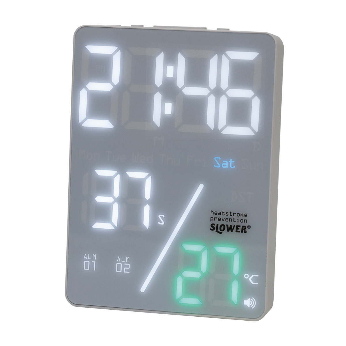 SLOWER（スロウワー） 置き時計 LED デジタル時計 カレンダー機能付き