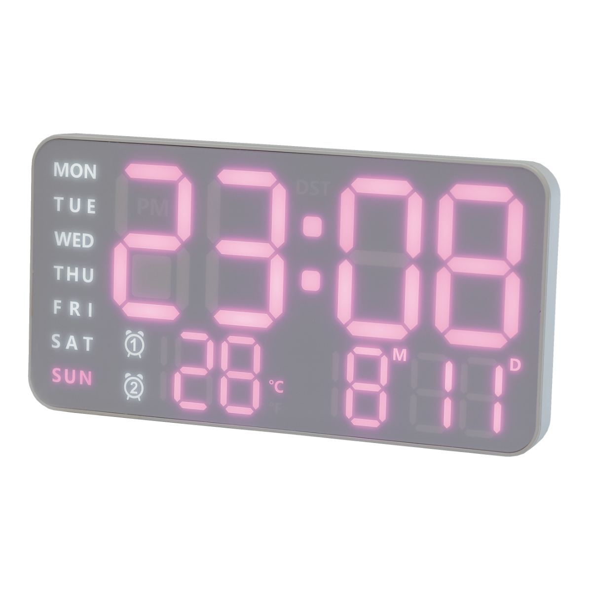 SLOWER（スロウワー） 置き時計 LED デジタル時計 温度計付き 置き掛け