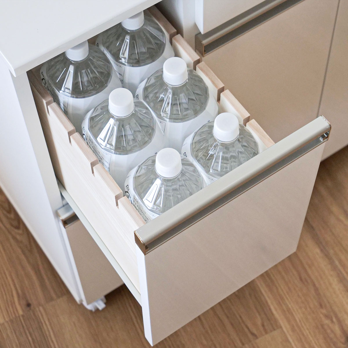 ゴミ箱 38L 最大6分別 カウンター型 幅82cm 完成品 （ ごみ箱 19L×2 ペール付き 6分別 可能 カウンター 収納 分別 キッチン収納 ゴミ箱に見えない おしゃれ ）_17