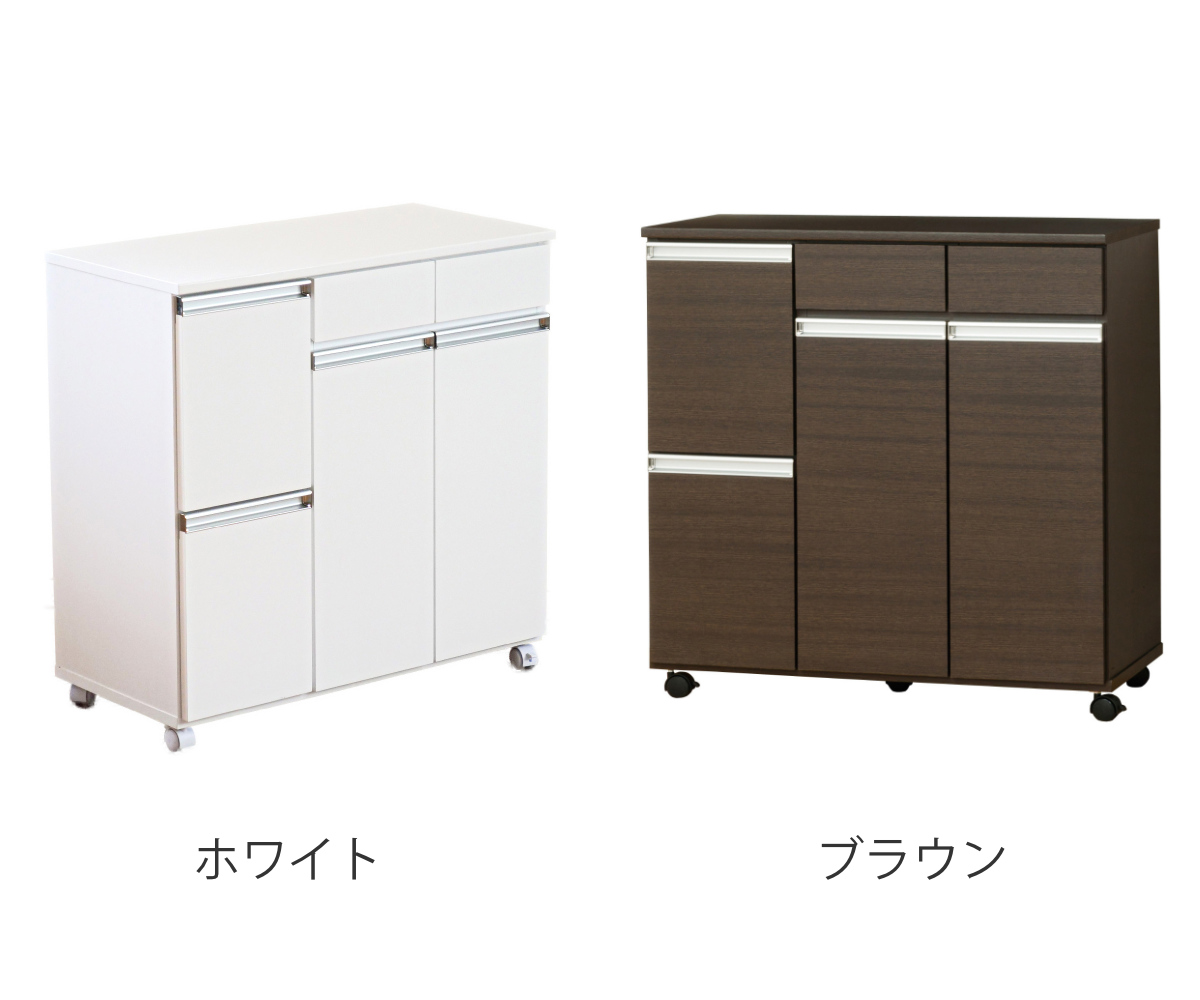 ゴミ箱 38L 最大6分別 カウンター型 幅82cm 完成品 （ ごみ箱 19L×2 ペール付き 6分別 可能 カウンター 収納 分別 キッチン収納 ゴミ箱に見えない おしゃれ ）_5