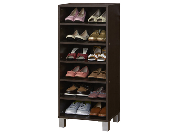 下駄箱 木製 オープン 幅約45cm 6段 組立品 （ シューズラック