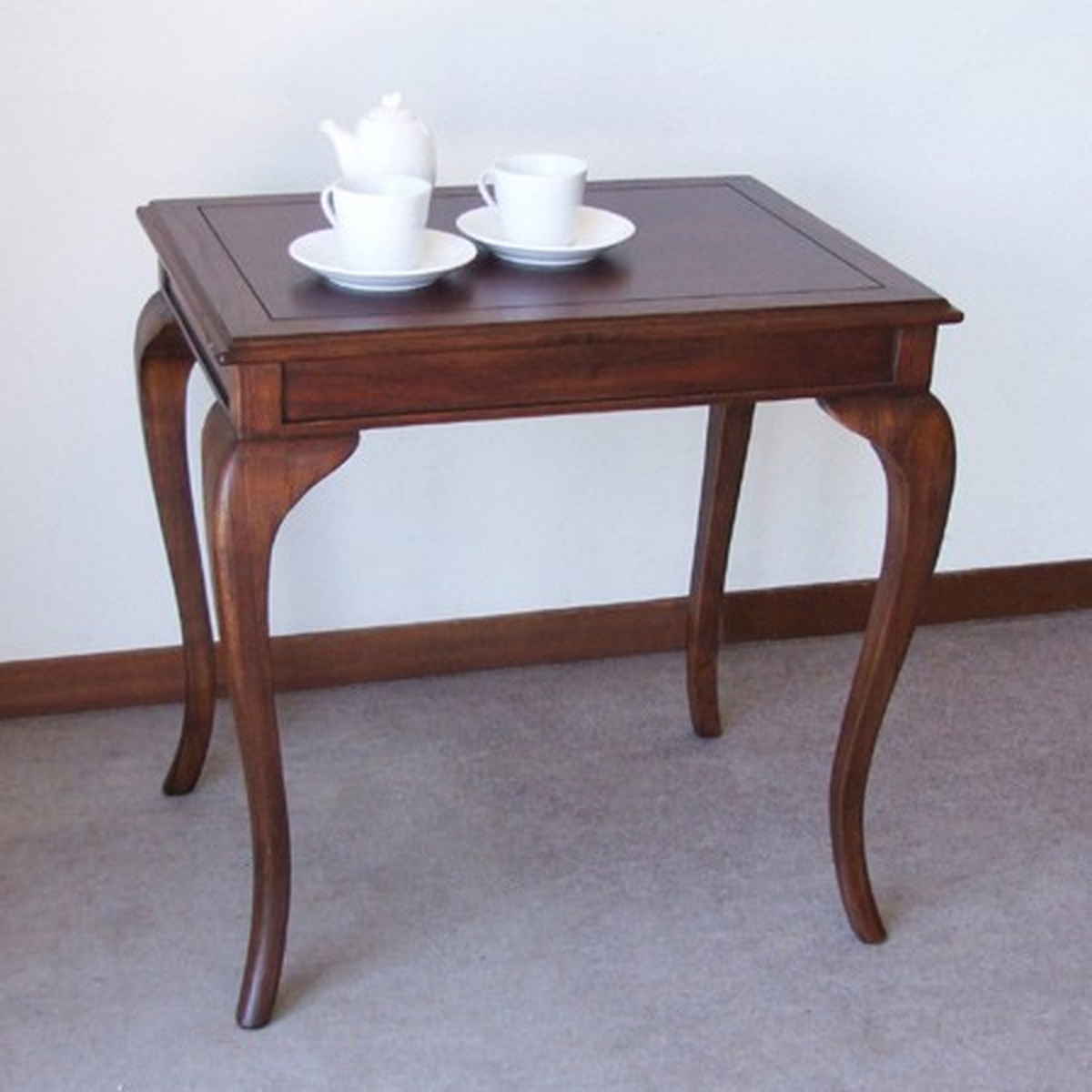 コーヒーテーブル 幅61cm 天然木 アンティーク風 猫脚 （ 机 デスク