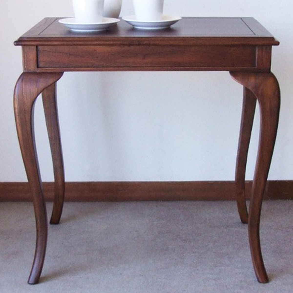 コーヒーテーブル 幅61cm 天然木 アンティーク風 猫脚 （ 机 デスク