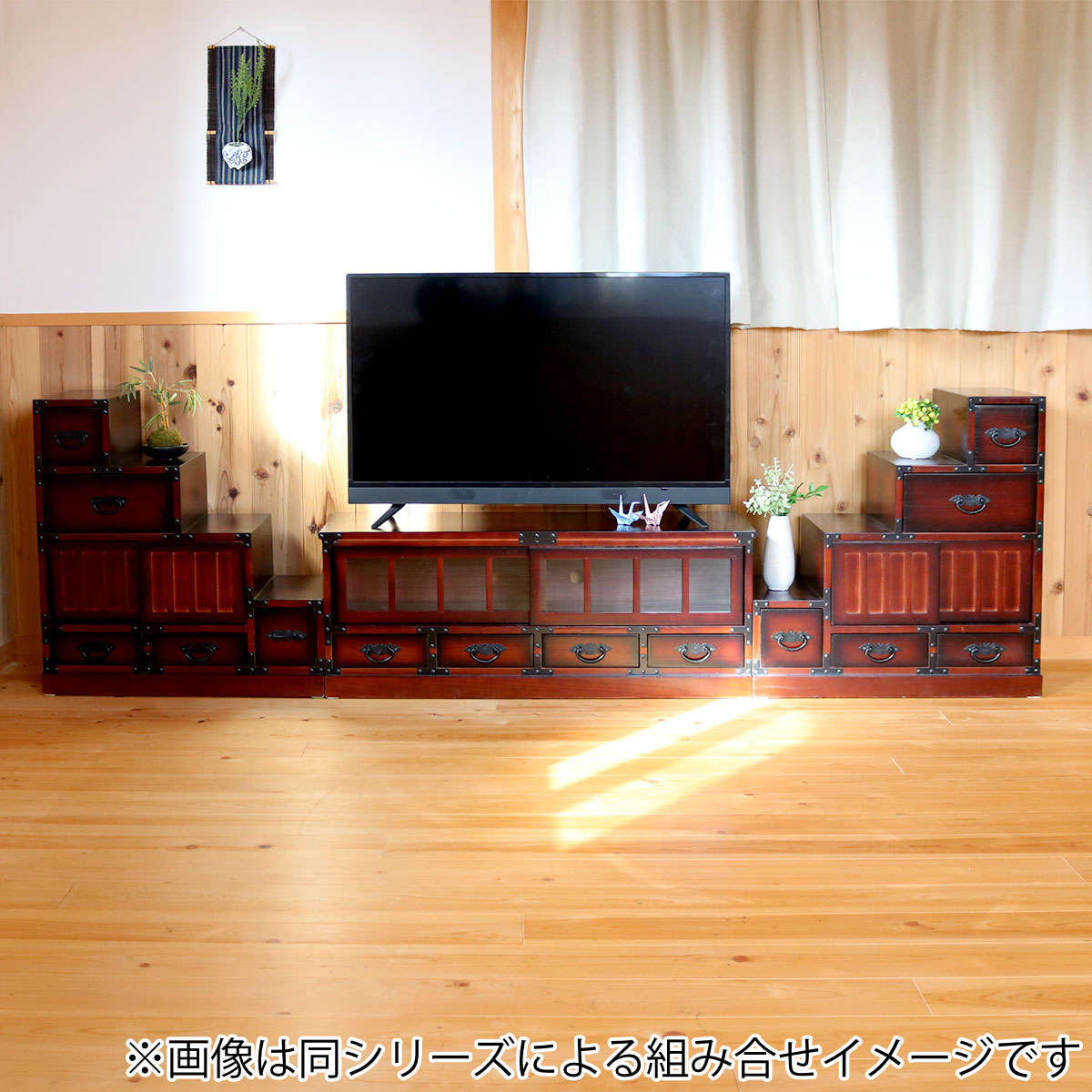 クロシオ テレビ台 民芸調 桐製 和風ローボード 幅100cm （ 和風 TV 