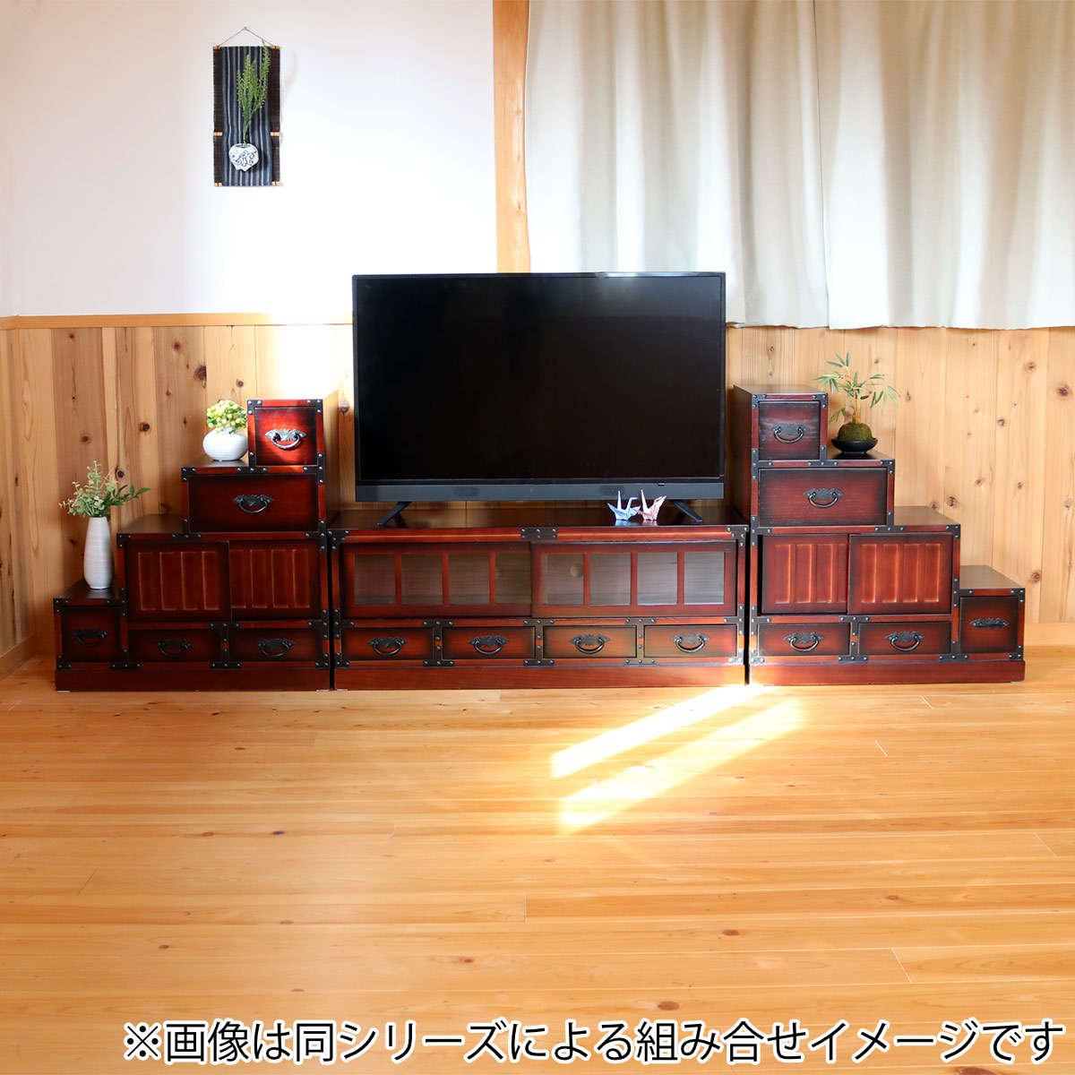 クロシオ テレビ台 民芸調 桐製 和風ローボード 幅100cm （ 和風 TV