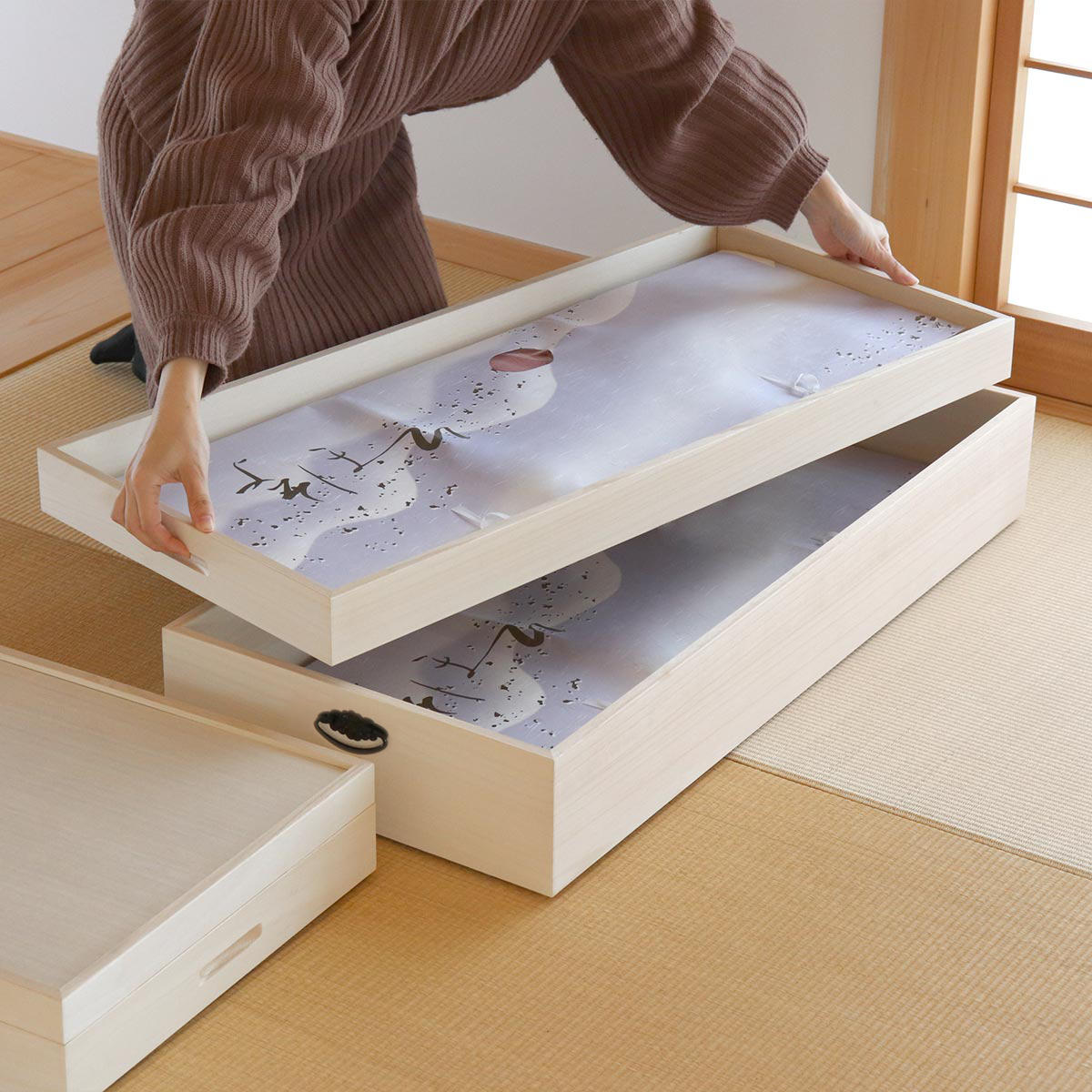 クロシオ 総桐衣裳ケース 桐衣装箱 3段 91cm （ 桐製 収納ケース 着物