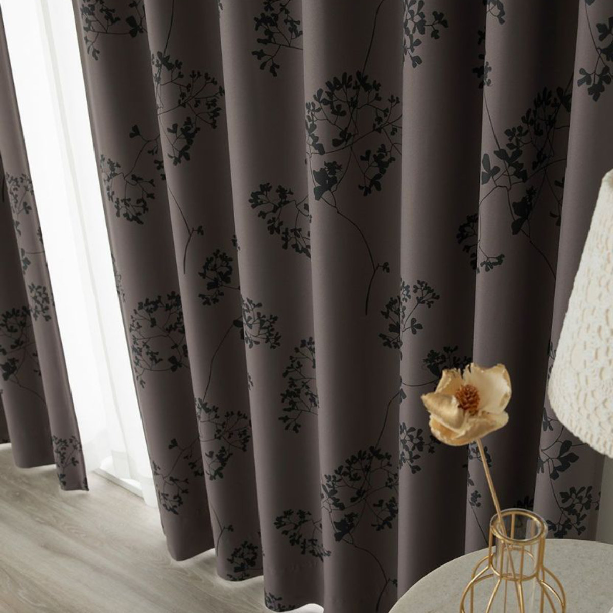 スミノエ ドレープカーテン ミッキー トウィッグリーフ 100×200cm