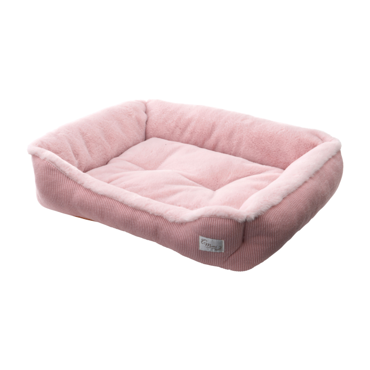 ピンク　Ｍサイズ　ストライプドット　スクエアベッド　ペット犬用 ペット ベッド スクエアベッドM mimi タッス （ ペット用 スクエア型
