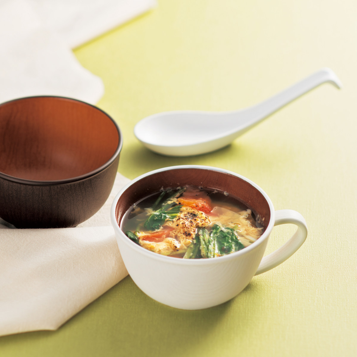 Number_i 使用　レンゲ、スープ皿 ミタニ れんげ 木目レンゲ 大 （ 17.5cm 食洗機対応 樹脂製 日本製