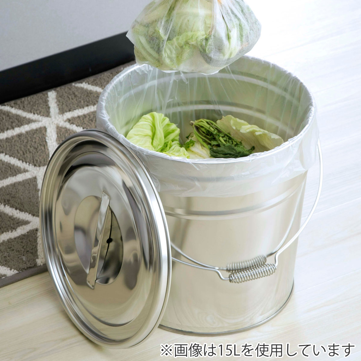 下村企販 バケツ ステンレス フタ付きバケツ8L （ ばけつ 8L