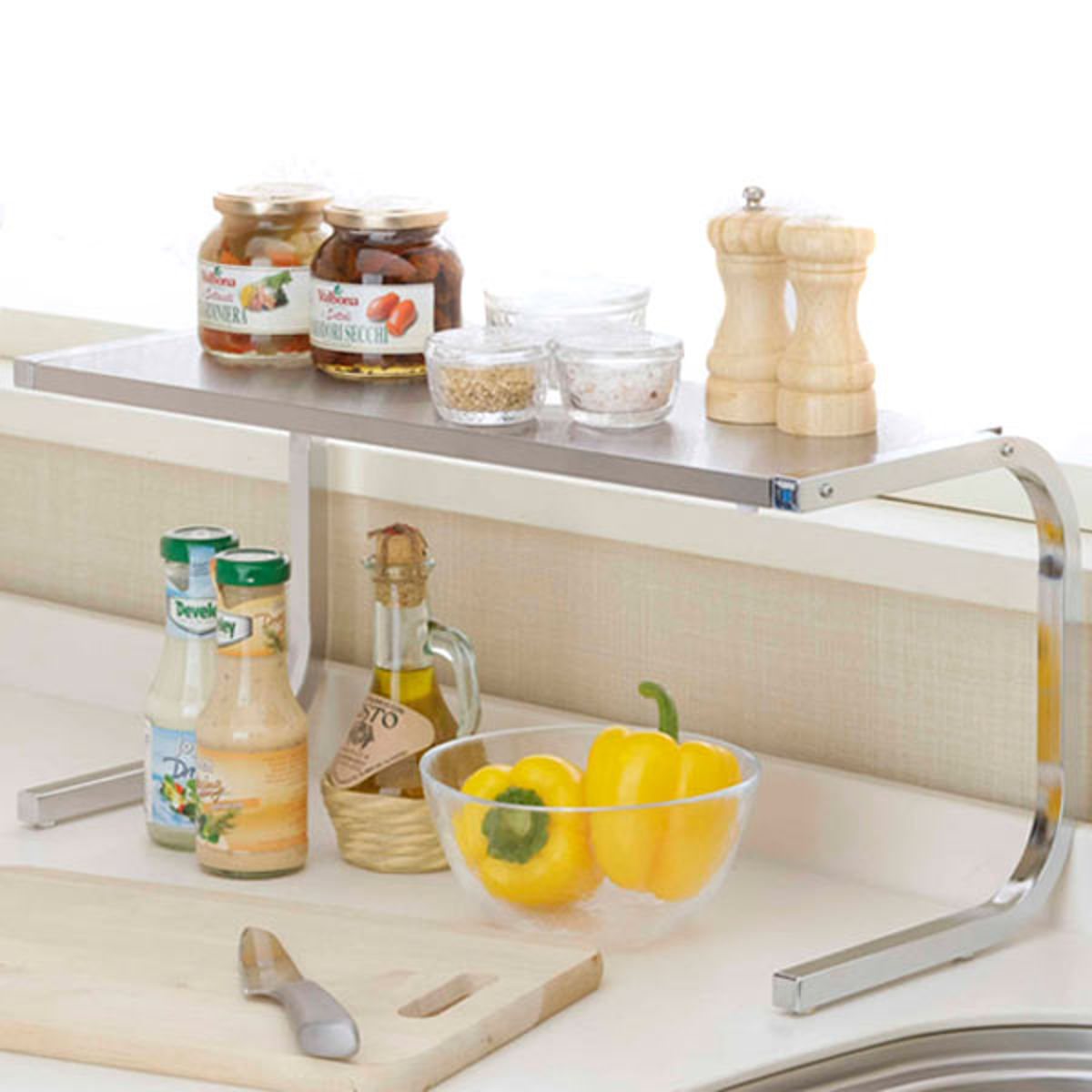 下村企販 キッチンラック どこでもサポートシェルフ 1段 （ 伸縮