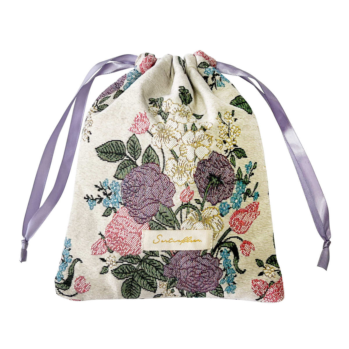 nicott（ニコット） 巾着 ポーチ ジャガード織り 花柄 小物入れ 収納