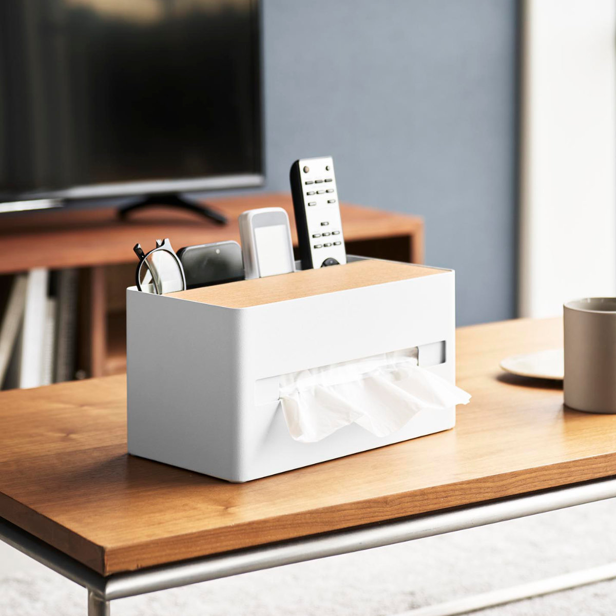 特典付き 山崎実業 RIN 厚型対応ティッシュケース＆リモコンスタンド リン （ 4903208104142 リンシリーズ ティッシュケース ティッシュペーパー ） | RIN（山崎実業） | 18