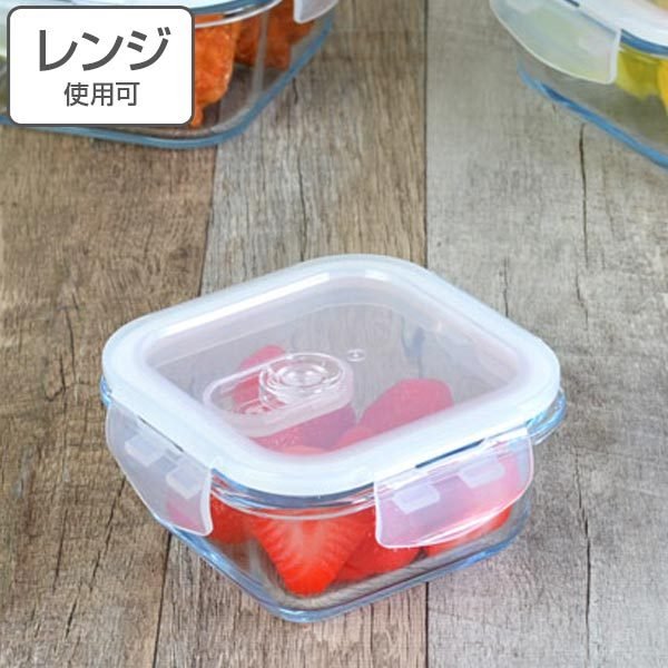 ADERIA 保存容器 クックロック スクエア 500ml ガラス製 4個セット