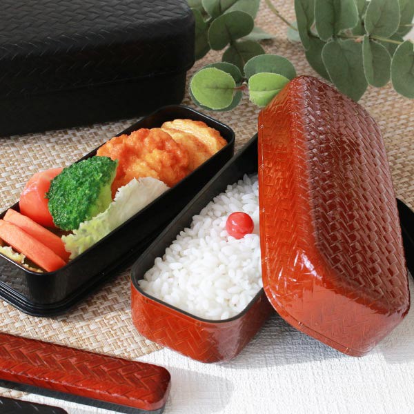 お弁当箱 2段 入れ子 HAKOYA あじろ スリム弁当 510ml ランチボックス