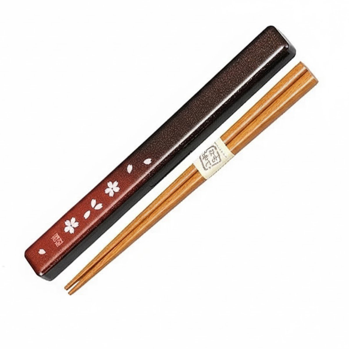 HAKOYA 箸箱セット 和風柄 茜桜赤 （ お箸 箸 箸箱 はし箱 セット 18cm