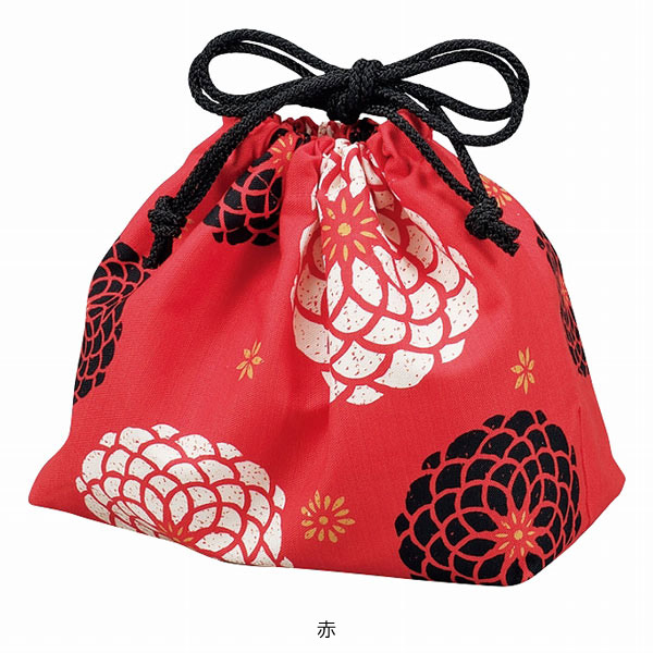 HAKOYA お弁当袋 百華 巾着袋 （ 和柄 和モダン 菊 ） : リビングート