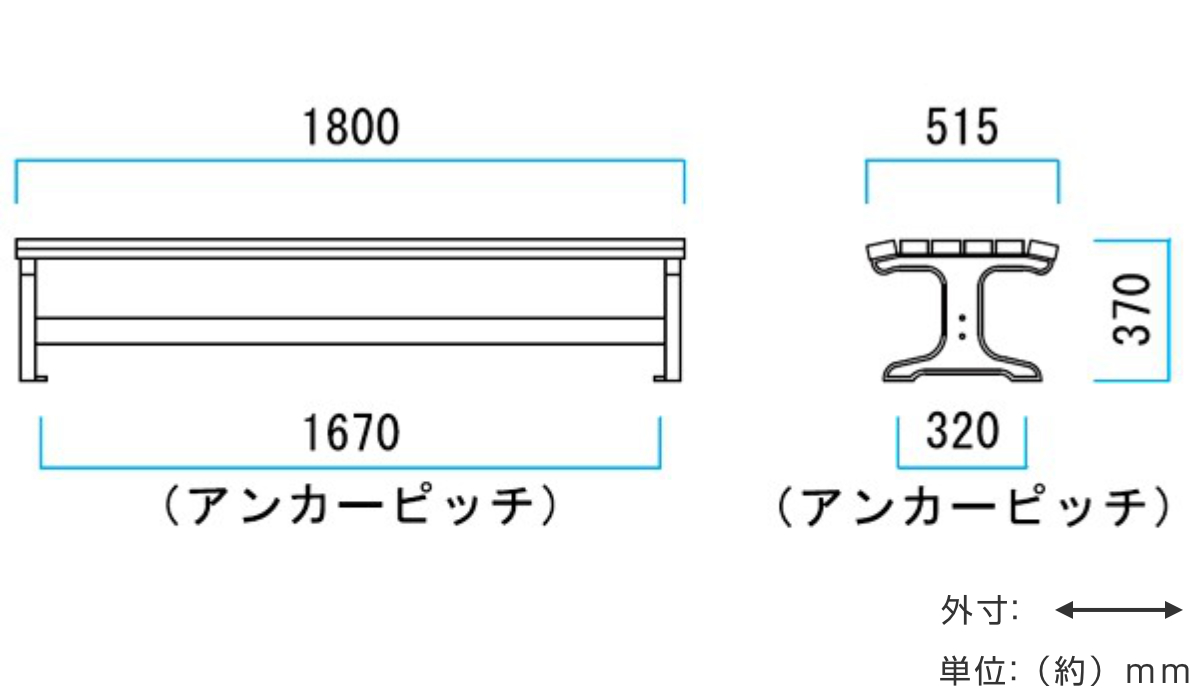 ミヅシマ工業 業務用 屋内用木製ベンチ 背なしタイプ 180cm 3〜4人掛け
