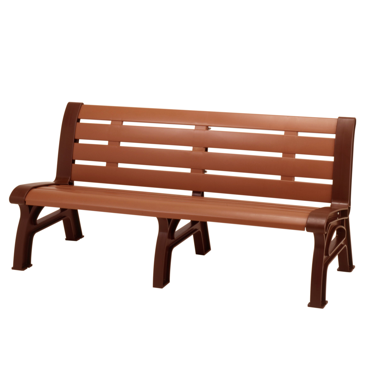 業務用 屋外用木調エコベンチ 160cm 2〜3人掛け （ 法人限定 ベンチ