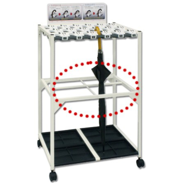 法人限定） 傘立て 業務用 18本 ダイヤル錠 キャスター付 屋内用