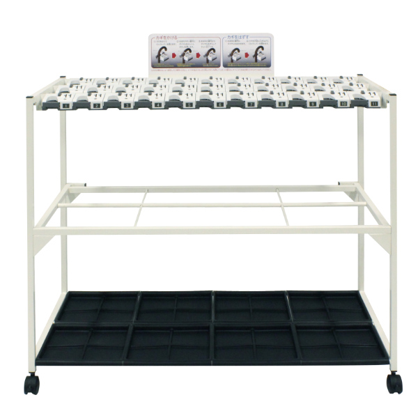 ミヅシマ工業 傘立て 業務用 33本 ダイヤル錠 キャスター付 屋内用