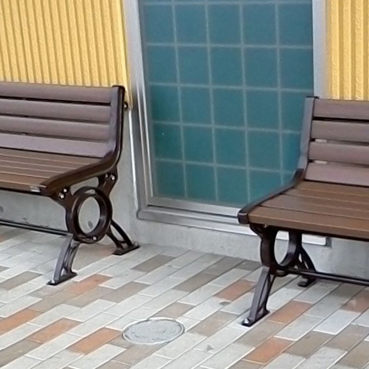業務用 屋外用木調ベンチ 手すり付 背付きタイプ 180cm 3人掛け