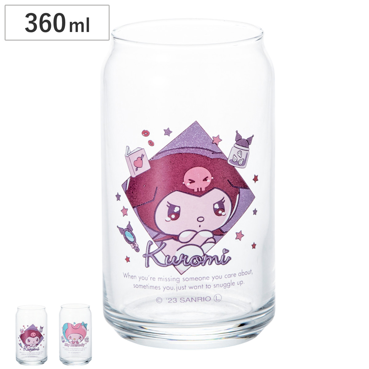 サンアート グラス 360ml 缶型グラス 甘えんぼナミダ （ ガラス コップ