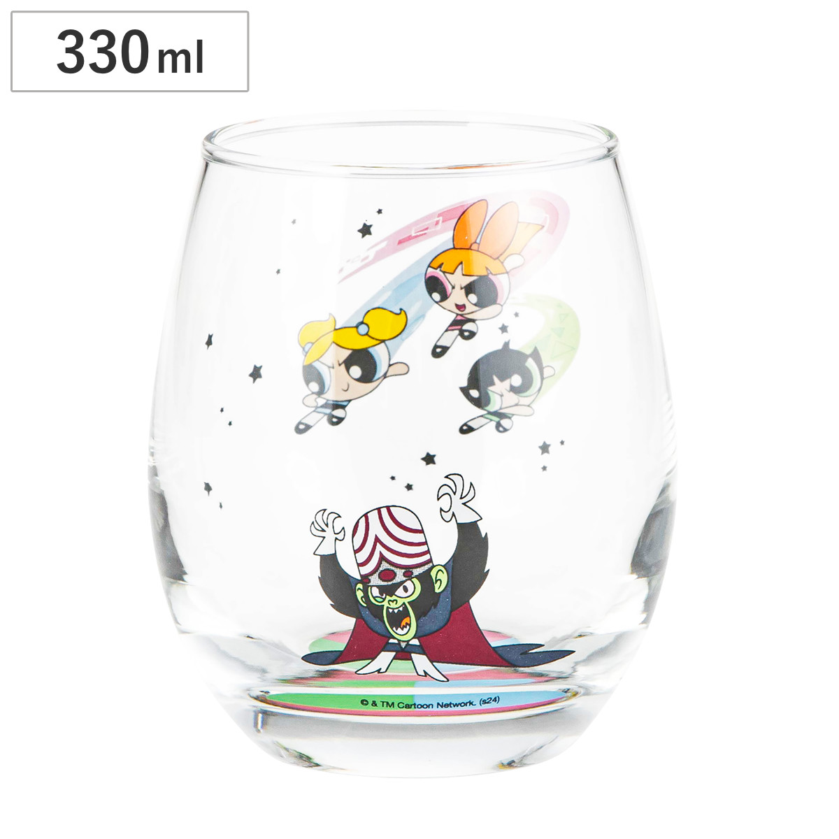 サンアート グラス 330ml 3Dグラス パワーパフガールズ 超強力三人娘 