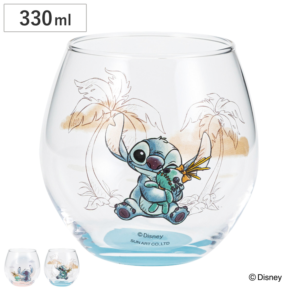 サンアート グラス 330ml 丸グラス スティッチ＆スクランプ （ ガラス