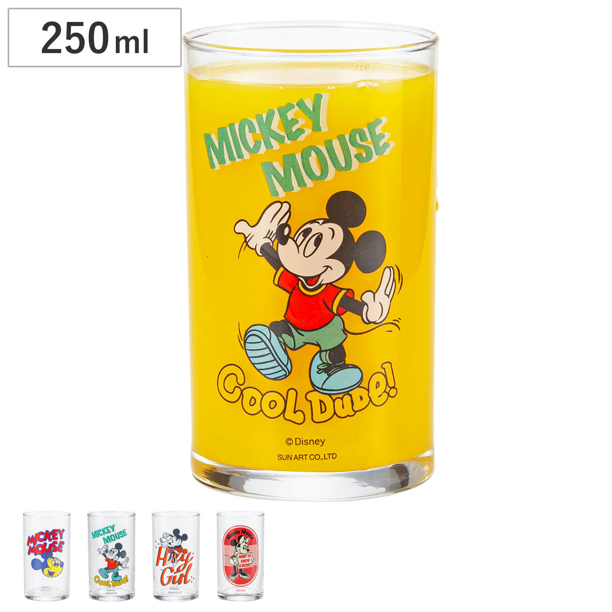 サンアート グラス 250ml フリーグラス ミッキーマウス1 （ 日本製