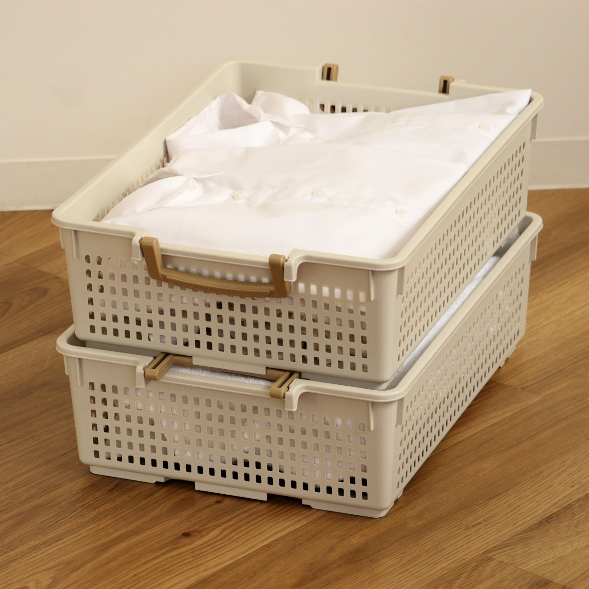 伊勢藤 収納バスケット 衣類収納ケース フリーバスケット Lサイズ