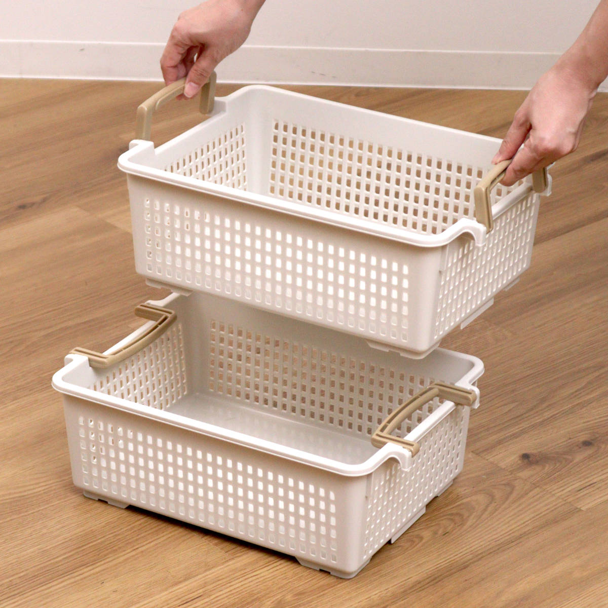 伊勢藤 収納バスケット 衣類収納ケース フリーバスケット Mサイズ