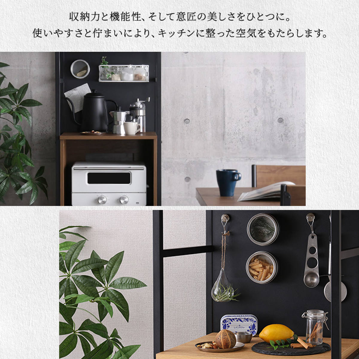 ホームテイスト（HOME taste） 食器棚 幅49.5cm マグネット収納 スリム