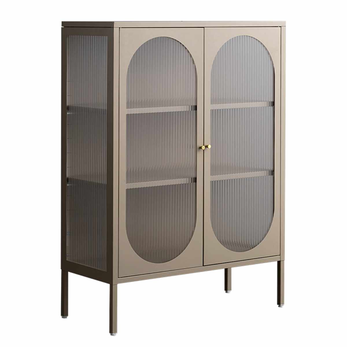 宮武製作所 ガラスキャビネット 幅80cm Muun 可動棚 スチール 波