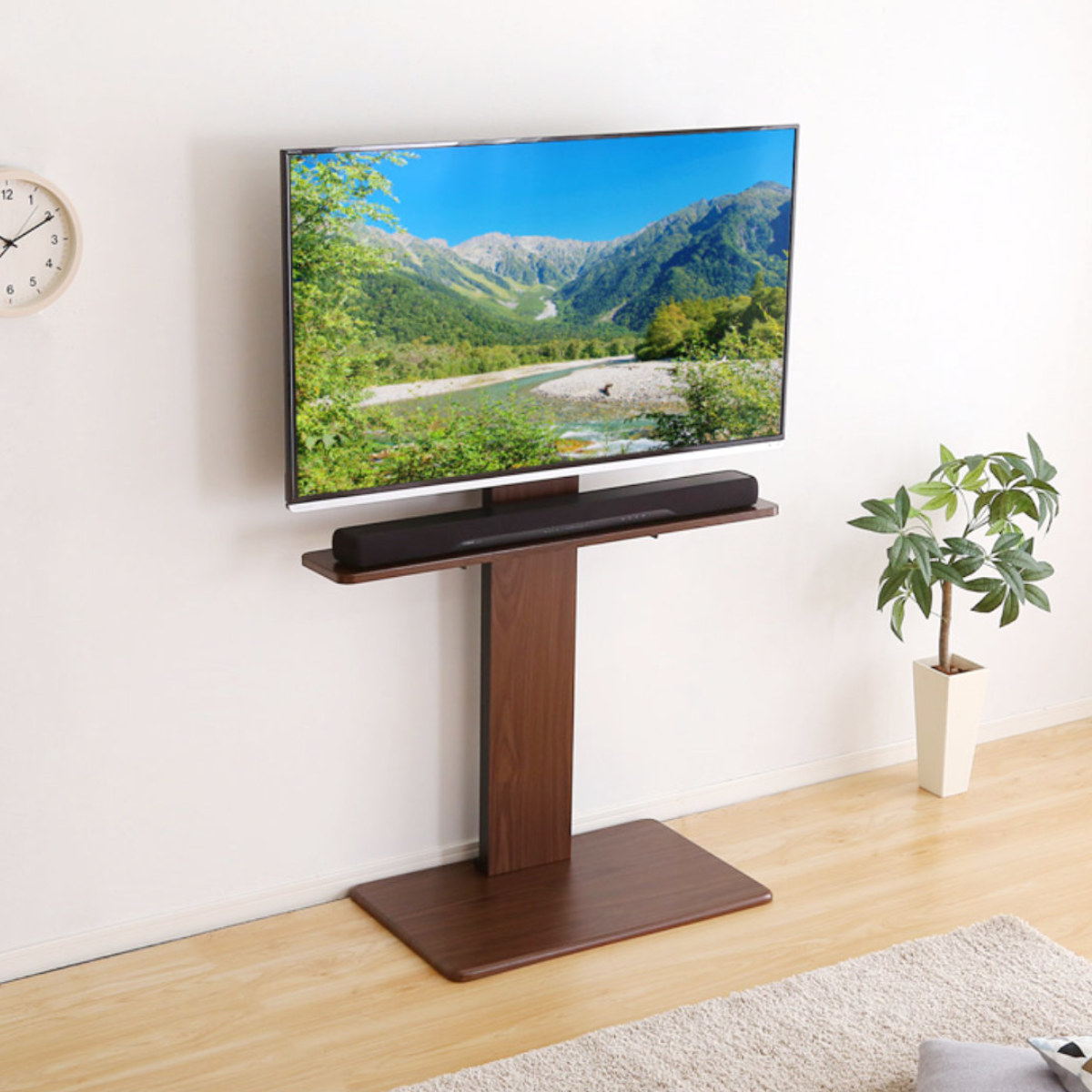 TVスタンド 55～78型用 耐荷重45kg ブラウン【数量限定】 ホームテイスト（HOME taste） テレビスタンド 55インチ対応 ハイ