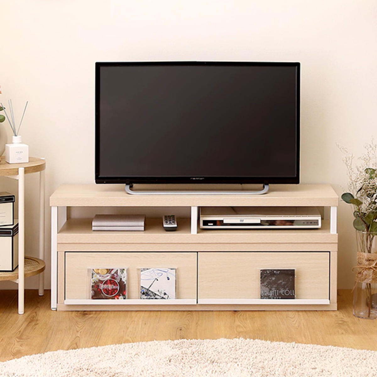 【新品・未使用】　 ヨーロピアン調　　テレビ台　ラック　ボード　幅100 ホームテイスト（HOME taste） テレビ台 幅100.5〜193.5cm 伸縮 完成品