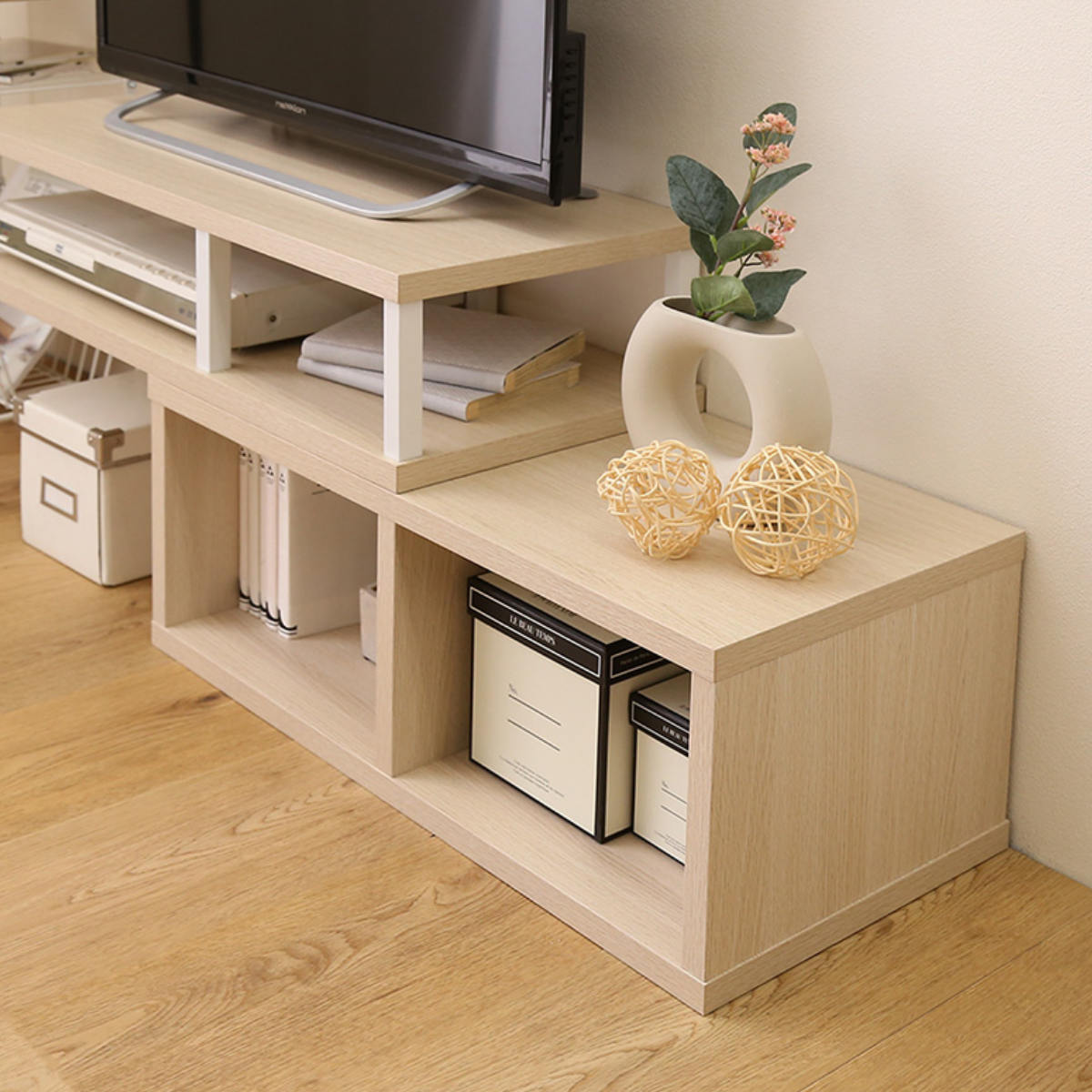 ホームテイスト（HOME taste） テレビ台 幅75〜135cm 木目調 伸縮 収納