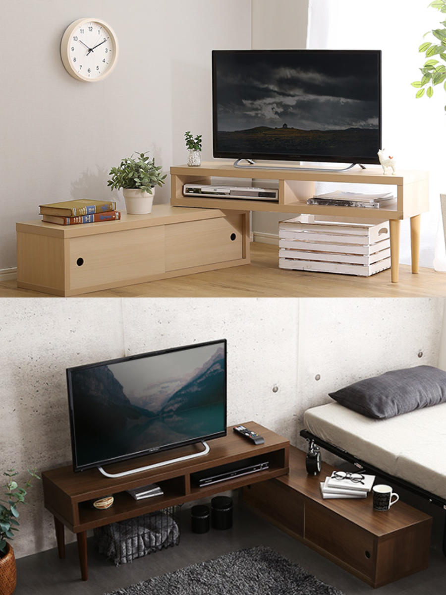 ホームテイスト（HOME taste） テレビ台 幅100〜186cm 伸縮 木目調