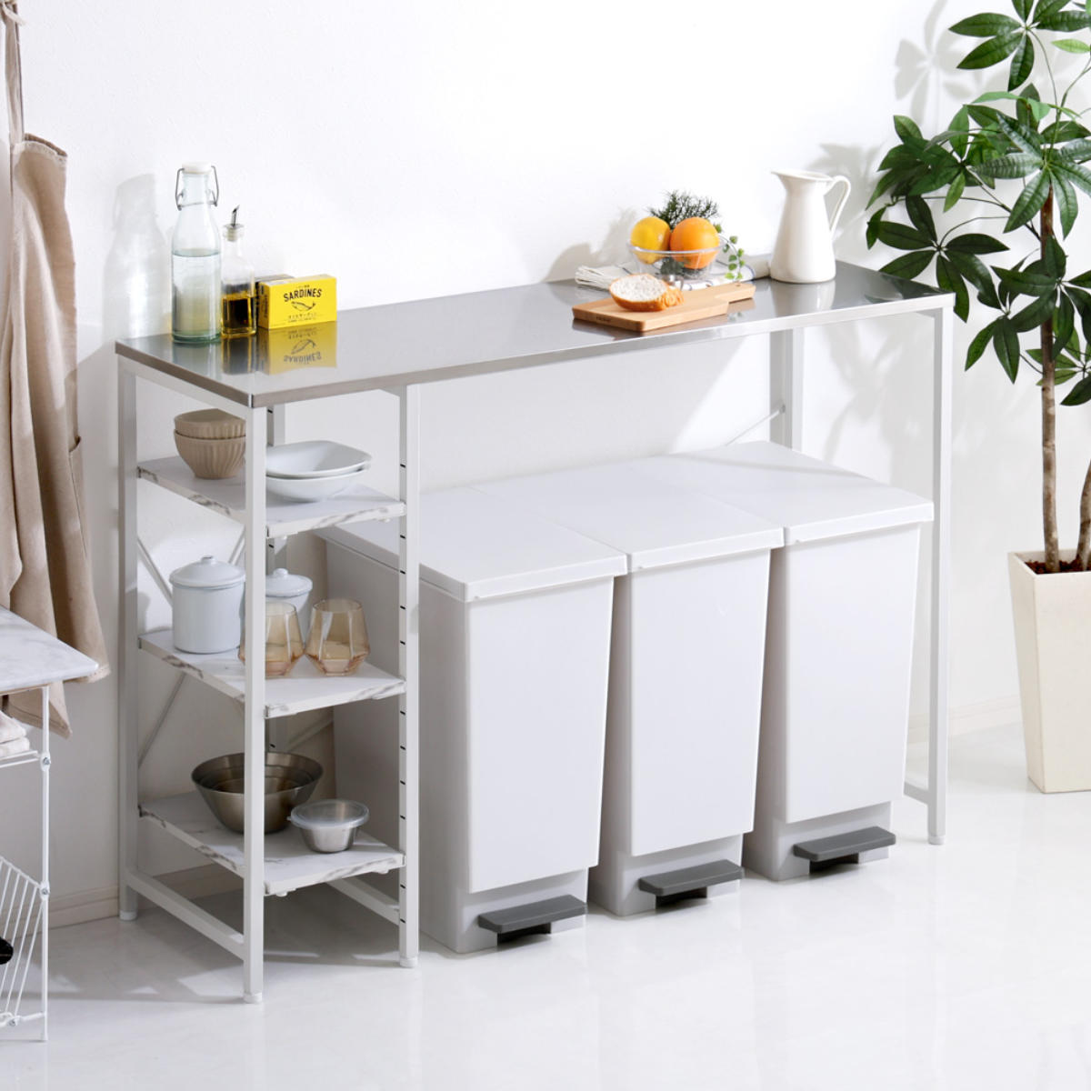 ホームテイスト（HOME taste） キッチンカウンター 幅118cm ステンレス