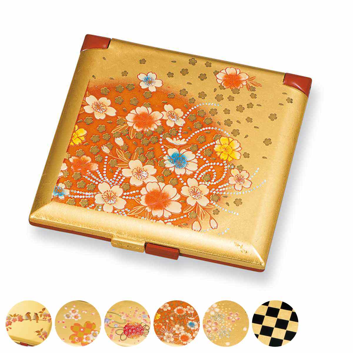 コンパクトミラー 角コンパクトミラー 箔工芸 山中塗 和風 （ ミラー 手鏡 コンパクト おしゃれ  ...