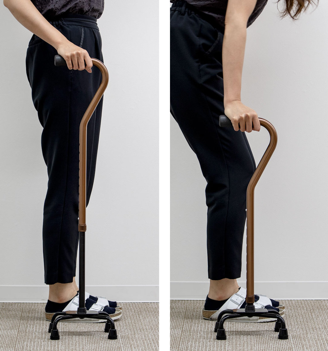 マキテック 杖 4点杖 アルミ製 軽量 自立式 プレゼント 介護 非課税