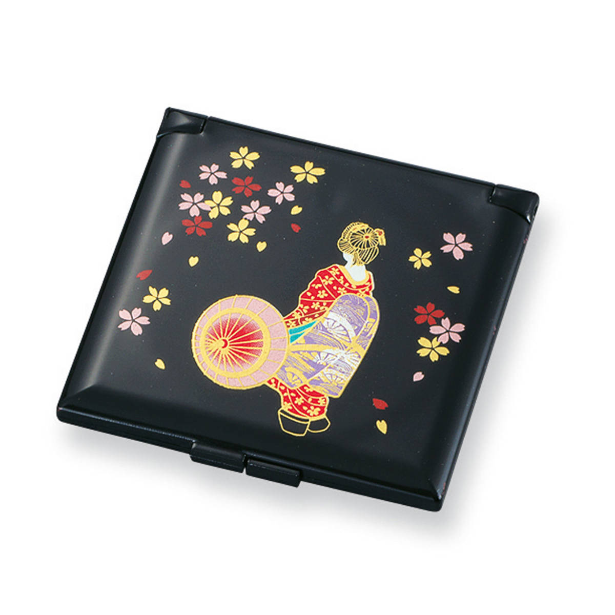 【新品未開封4点セット】コンパクトミラー 角コンパクトミラー 箔工芸山中塗 和風 コンパクトミラー 角コンパクトミラー 山中塗 和風 （ ミラー 手鏡