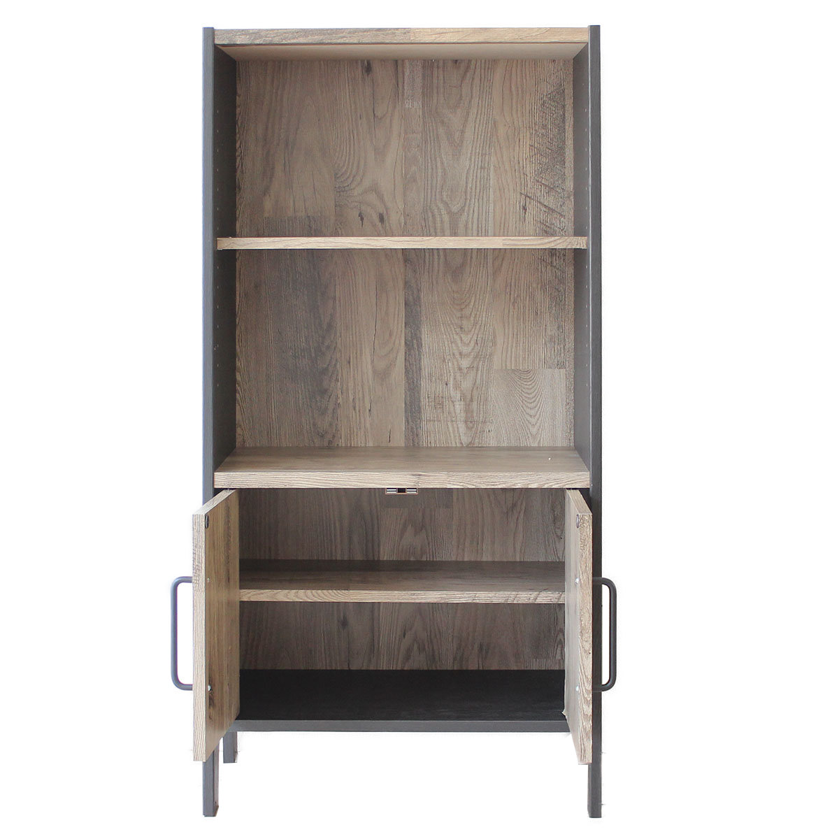 白井産業 フリーラック 幅58.1cm 3段 扉付 簡単組立 アメリカン