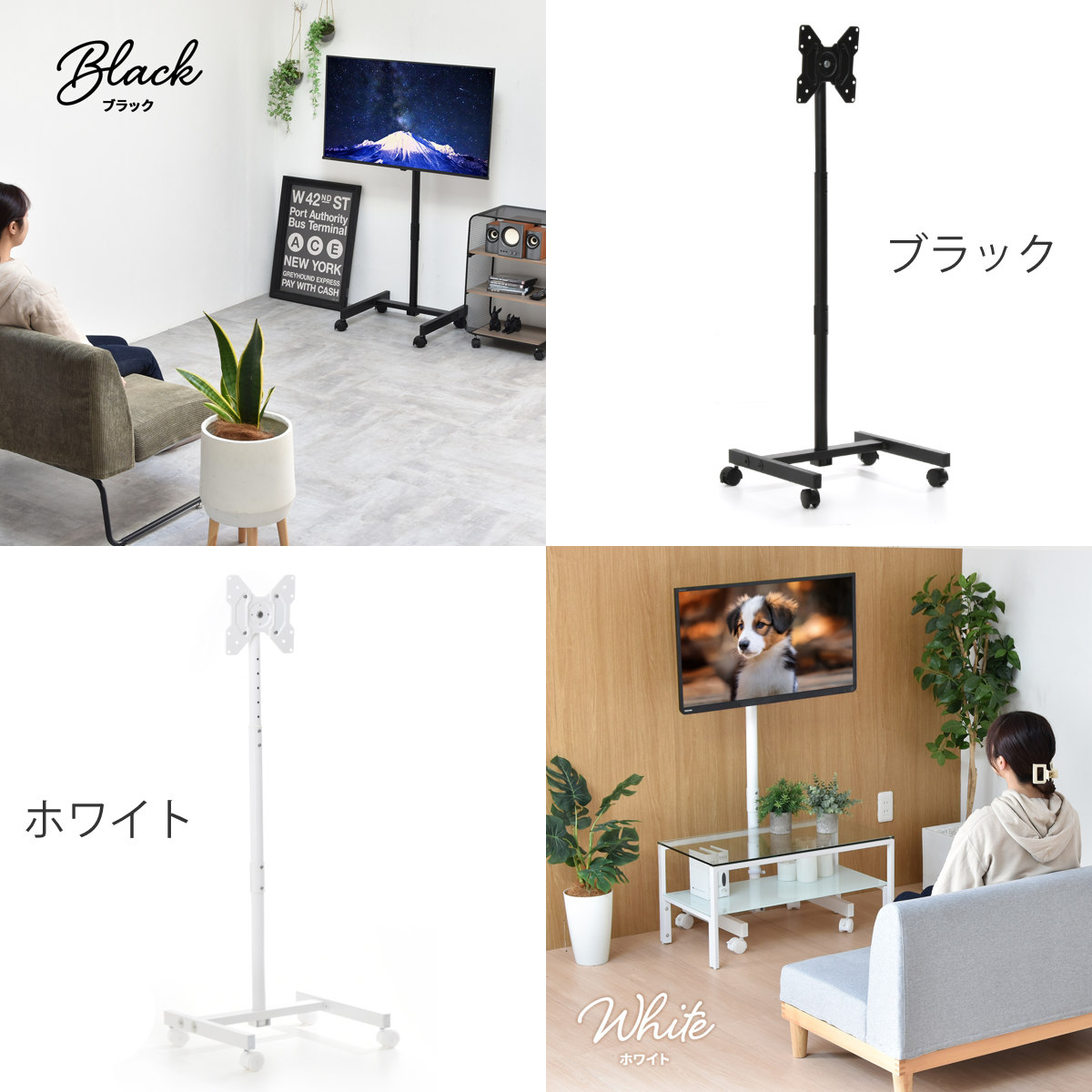 テレビスタンド ＋ 42インチテレビ　 テレビスタンド Alloy 42インチ対応 高さ112〜133cm 90度回転