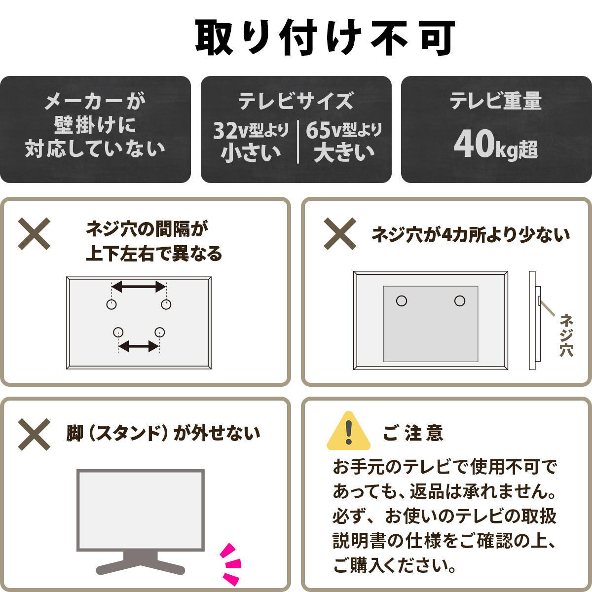 テレビスタンド Semicircle 65インチ対応 高さ90〜129.5cm 壁寄せ 首