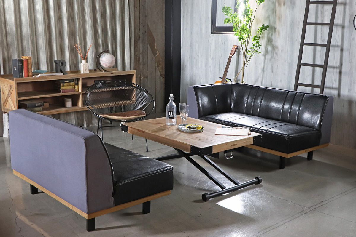 東馬（Tohma） ソファ 2点セット R ベンチ+カウチ 2人掛け PULLEY