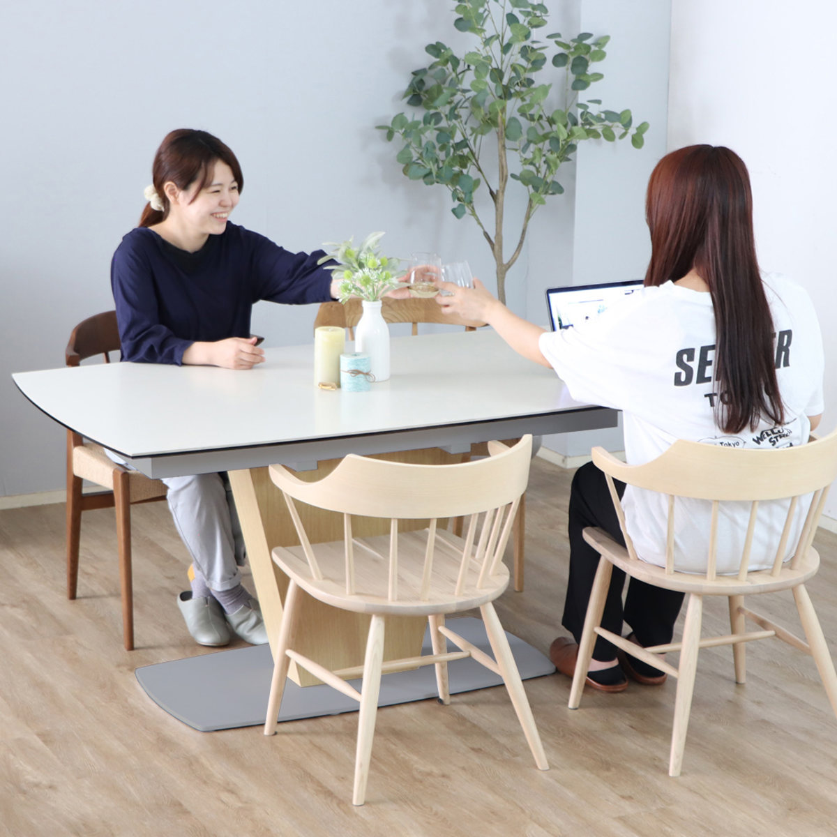 東馬（Tohma） ダイニングテーブル 幅140〜180cm 伸長式 シウバ 幅広