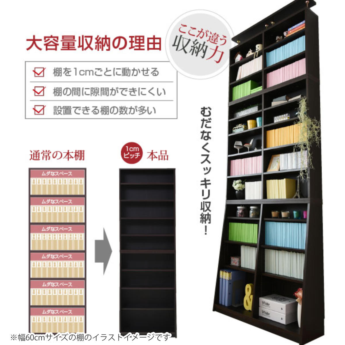 JK-PLAN（ジェイケイ・プラン） 本棚 幅90cm 上置きセット 1cmピッチ