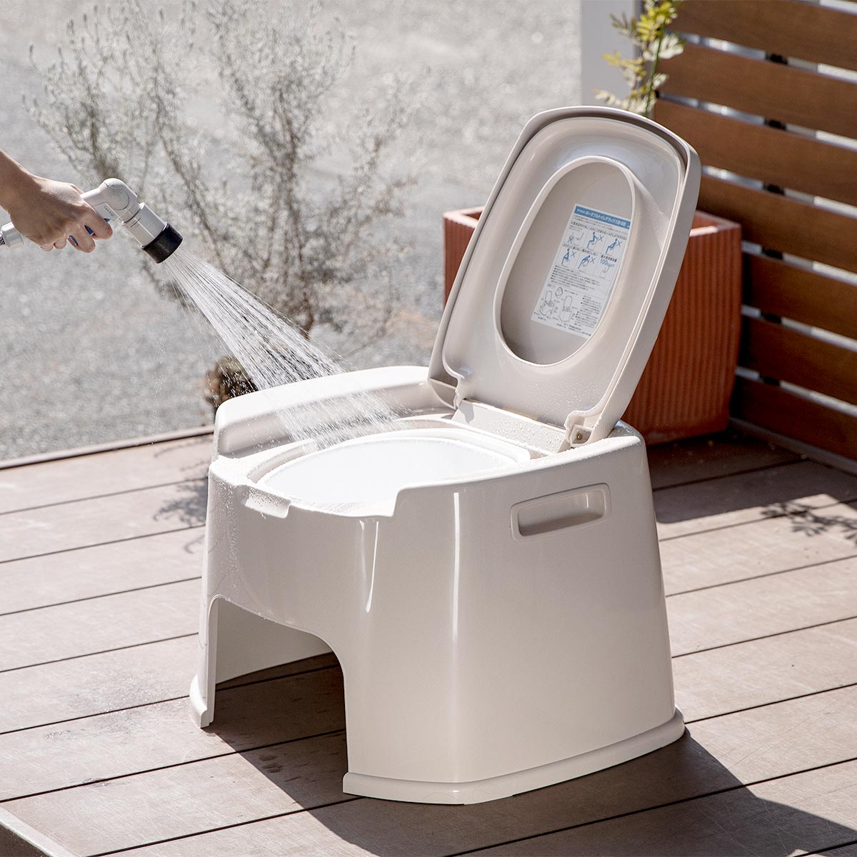TONBO（新輝合成） ポータブルトイレ デラックス型 バケツ付き 介護